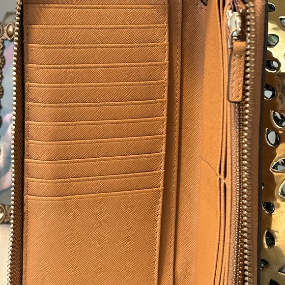 Tory Burch Emerson Wristlet Zip Continental Wallet Saffiano Leather - Picture 4 of 7